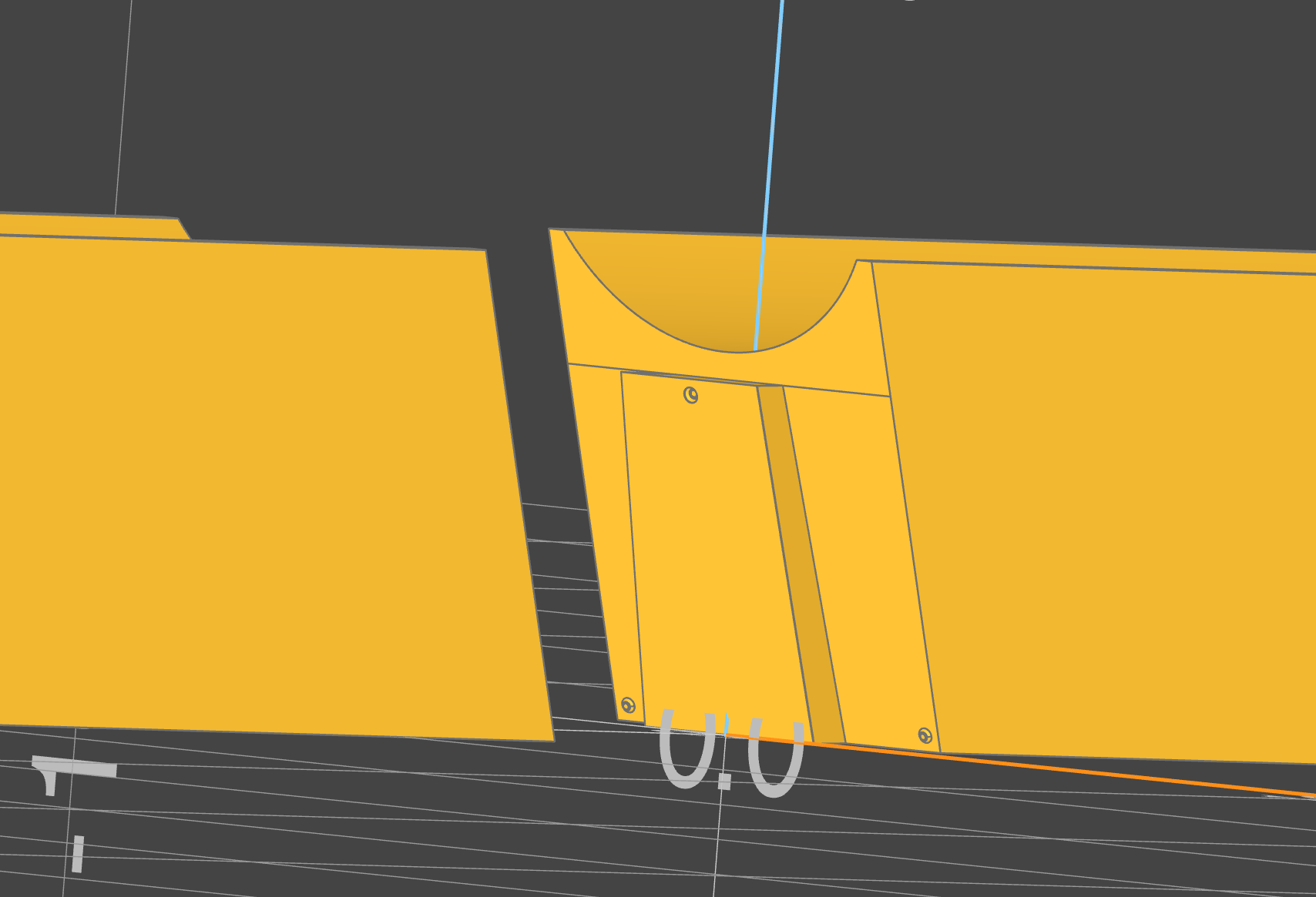 example of a part split into a dovetail and a socket